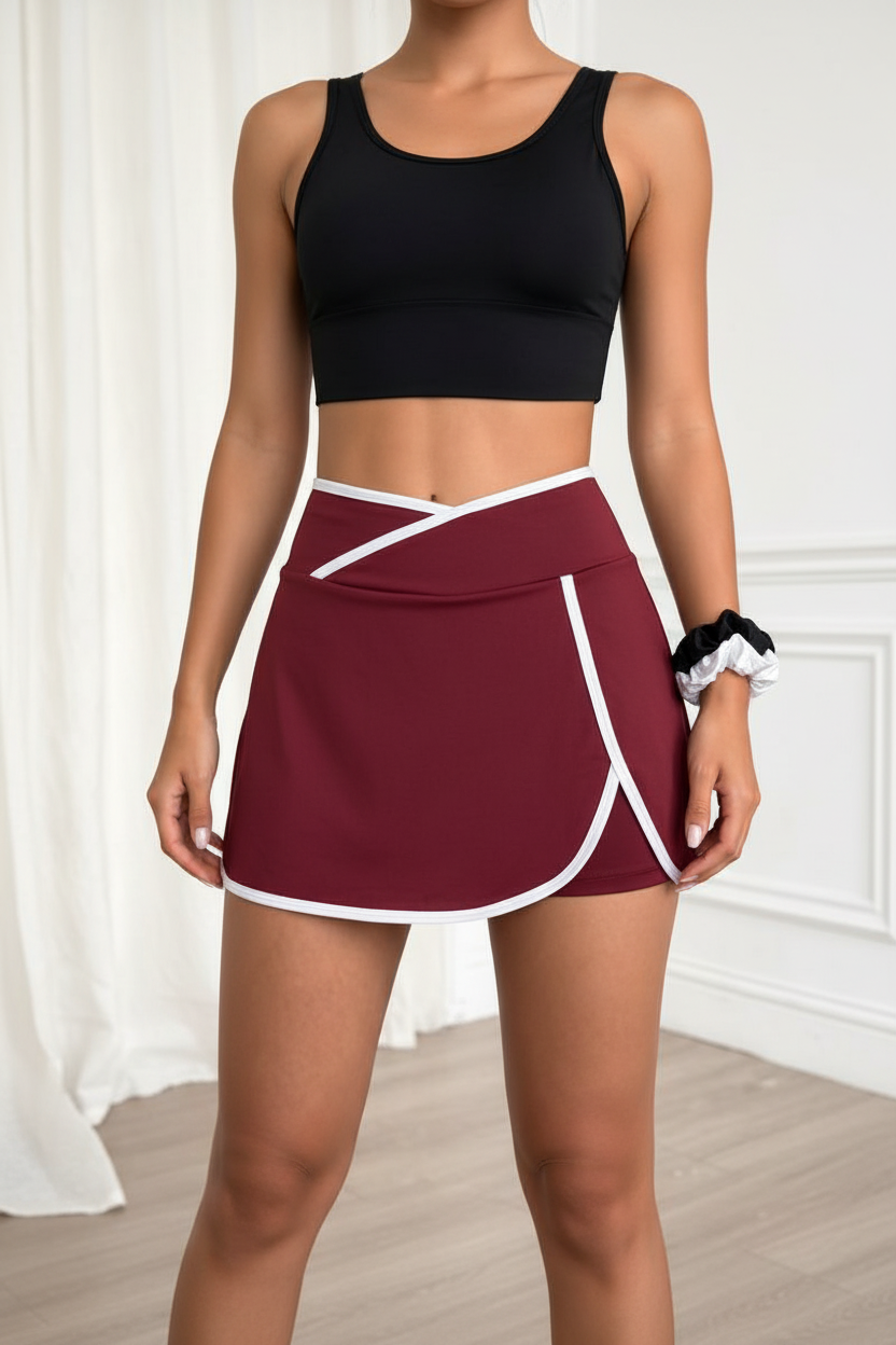 Falda-short granate frontal
